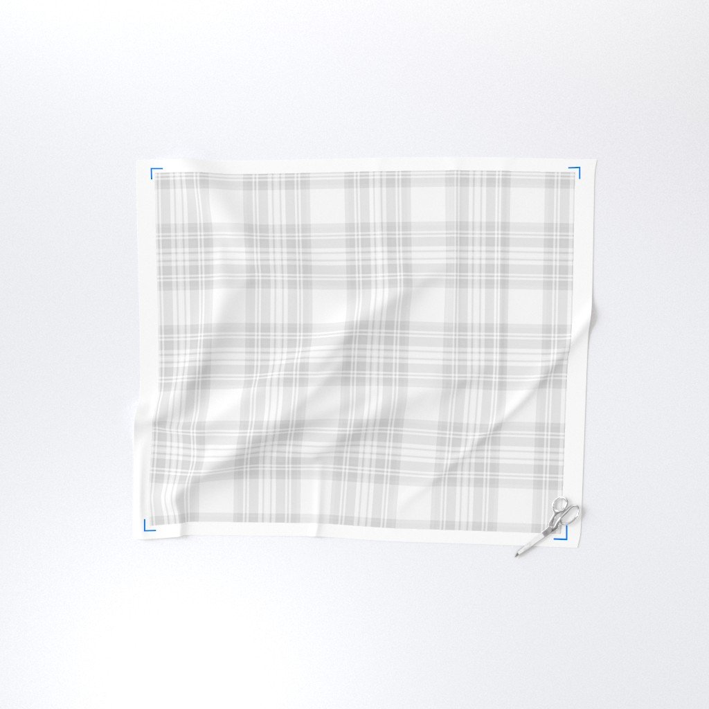 Cloud Grey Pale Airy Large Traditional Tartan Plaid Pattern Fabric cottage fabric