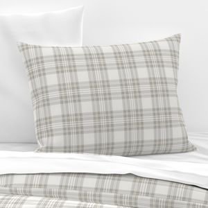 Cool Greige Small Traditional Tartan Plaid Pattern Home Styling Collection Decor Collection small scale pillow sham design