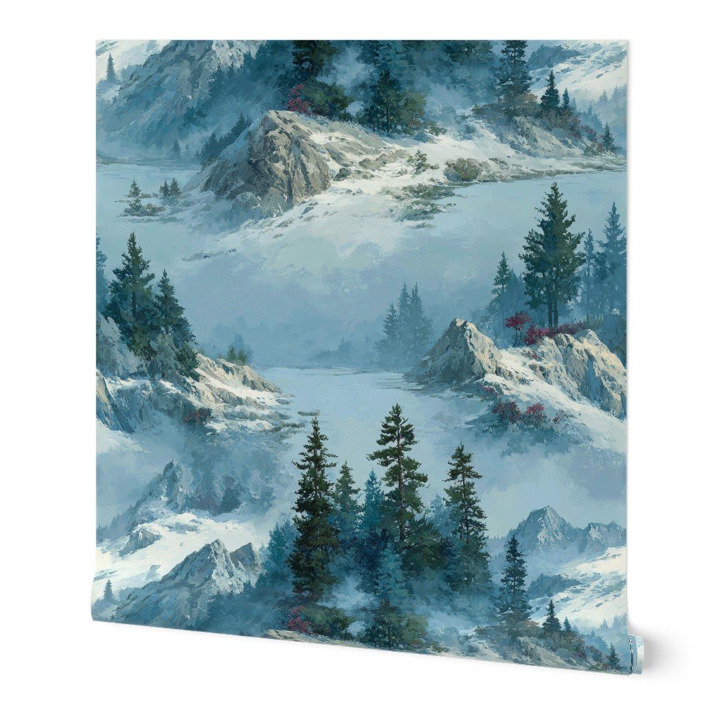 Olympic National Park Winter Christmas Watercolor Landscape Wallpaper christmas wallpaper