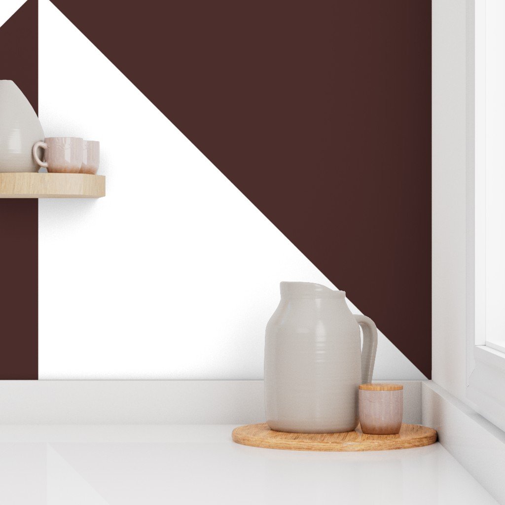 Bold Chocolate Brown and White Oversized Geometric Diamond Wallpaper chocolate brown wallpaper