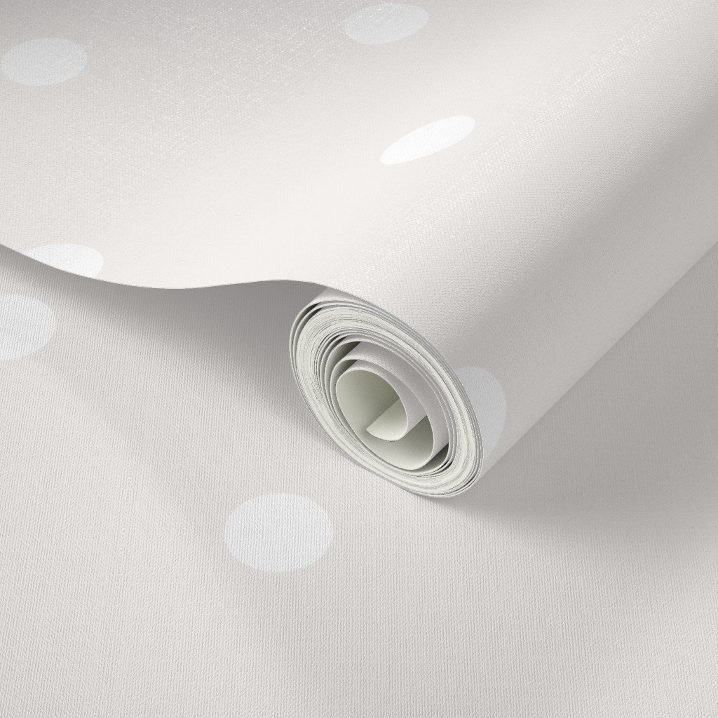 6 Inch Bone White Polka Dot Pattern Wallpaper warm tone wallpaper