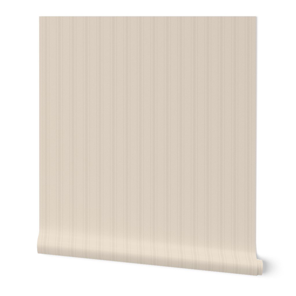 Tonal Soft Cream Tailored Ticking Stripe Cottage Farmhouse Small Scal Wallpaper cream stripe wallpaper