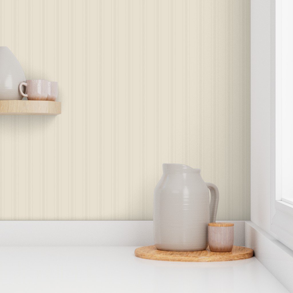 Tonal Oatmeal Tailored Ticking Stripe Cottage Farmhouse Small Scale W Wallpaper beige stripe wallpaper