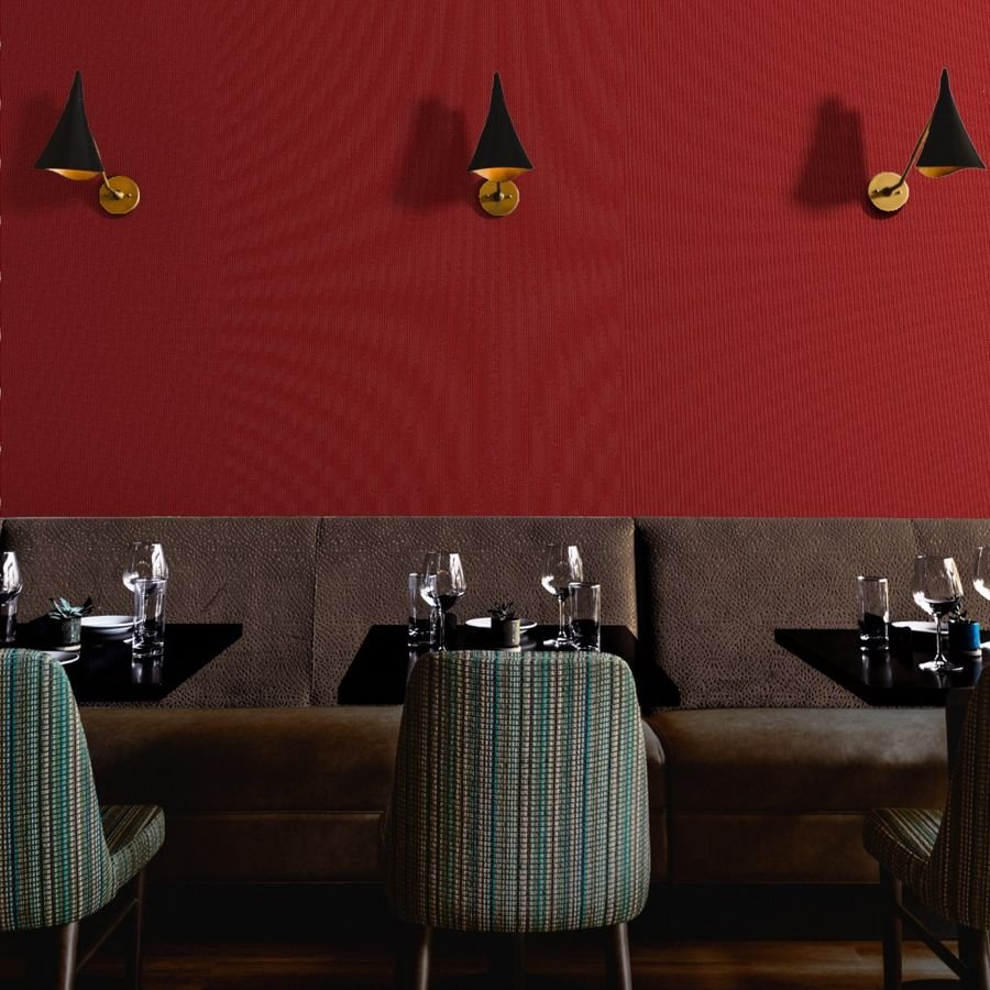 Classic White Pinstripe on Deep Red Office Stripe Pattern Wallpaper banker stripe wallpaper