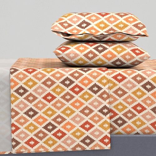 Hotel Cala Sol Sun Bleached Vintage Diamond Textile Design Collection Home Styling Collection warm tone sheet set design