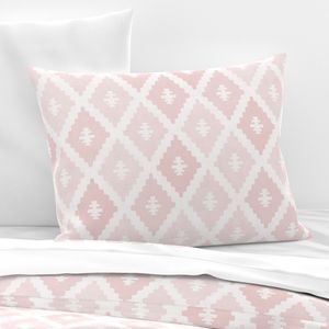 Large Sun Faded Mediterranean Diamond Pattern in Blush Shell Pink Design Collection Home Styling Collection blush pink pillow sham design