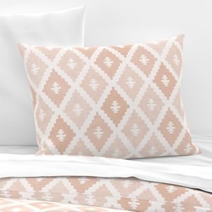 Large Sun Faded Mediterranean Diamond Pattern in Peach Sand Pink Decor Collection Interior Collection blush peach pillow sham design