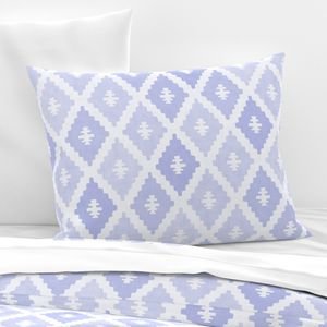 Large Sun Faded Mediterranean Diamond Pattern in Lavender Mist Blue Decor Collection Home Decor Collection faded blue pillow sham design