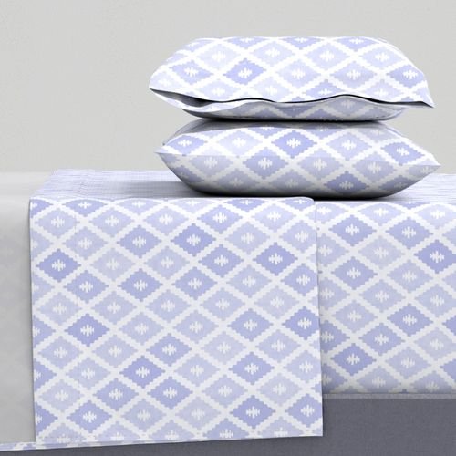 Small Sun Faded Mediterranean Diamond Pattern in Lavender Mist Blue Home Decor Collection Home Decor Collection faded lilac sheet set design