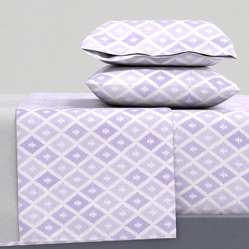 Small Sun Faded Mediterranean Diamond Pattern in Soft Orchid Lavender Decor Collection Interior Collection faded violet sheet set design