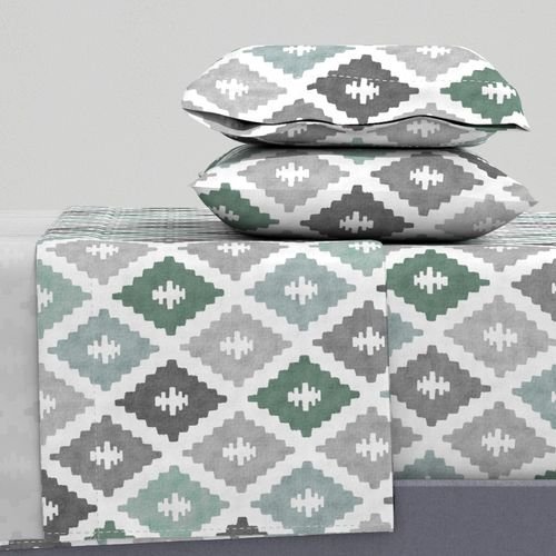 Large Weathered Seafoam Diamond Pattern in Charcoal Gray Decor Collection Home Decor Collection seafoam green sheet set design