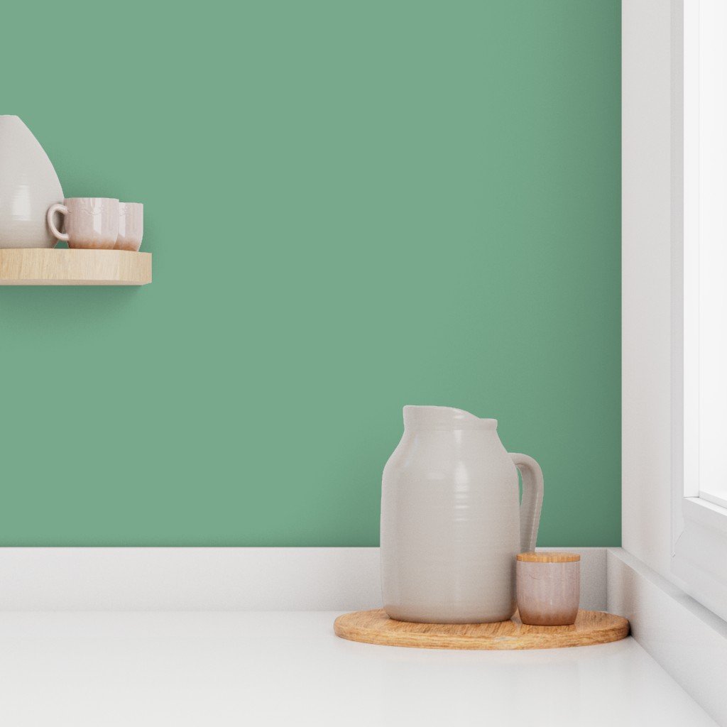Modern Fresh Sage Green Solid Color 78A98C Wallpaper fresh green wallpaper