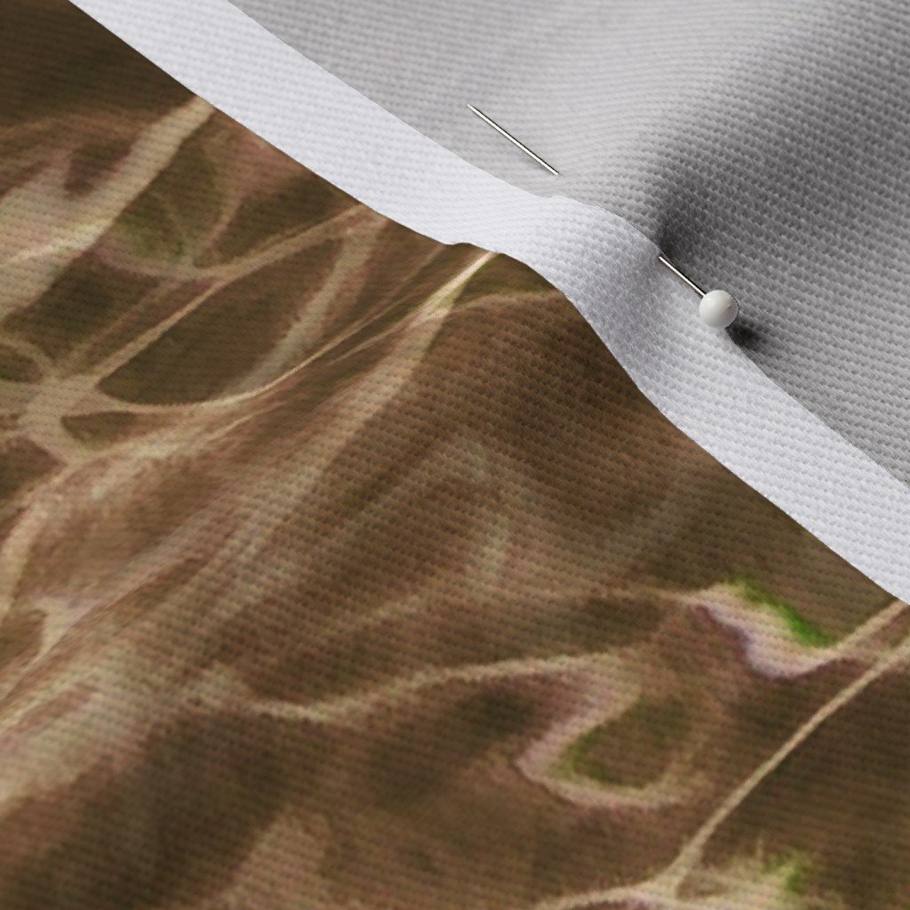 Tulum Beach Sunlit Water Ripples in Olive Brown Fabric golden lagoon fabric
