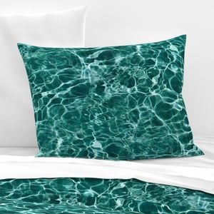 Bora Bora Lagoon Blue Water Ripples Design Collection Design Collection sunlit water pillow sham design