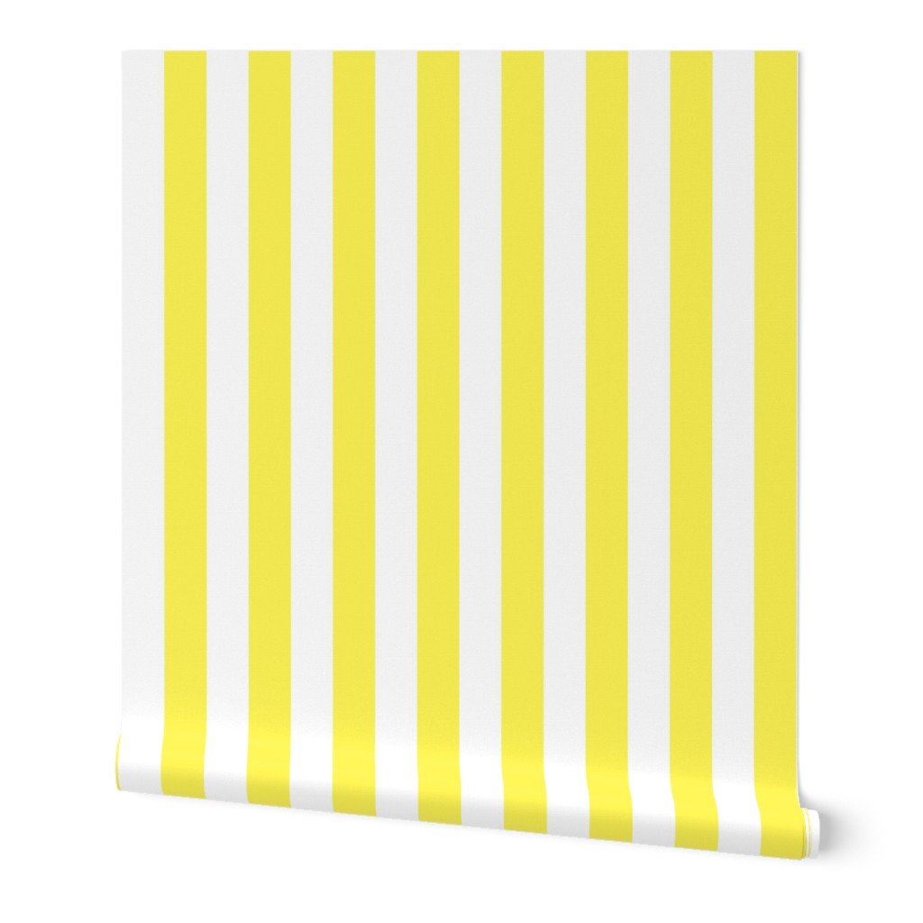 Lemon Yellow 2 inch Wide Cabana Stripes Wallpaper cabana stripes wallpaper
