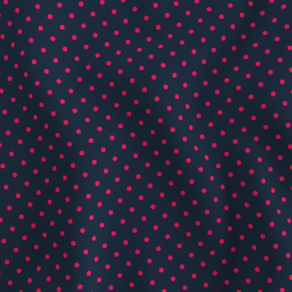 Mini Hot Pink Polkadots on Navy Blue Decor Collection Decor Collection mini polka dots fabric