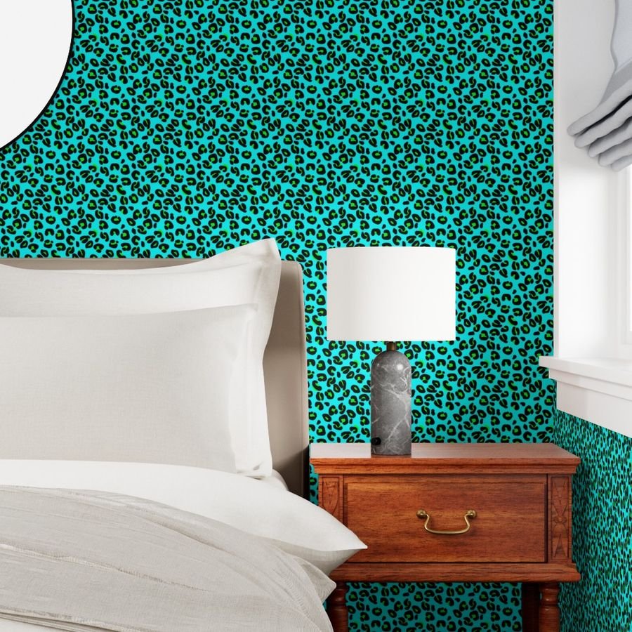 Leopard Spots Aqua Decor Collection Design Collection jungle cat wallpaper