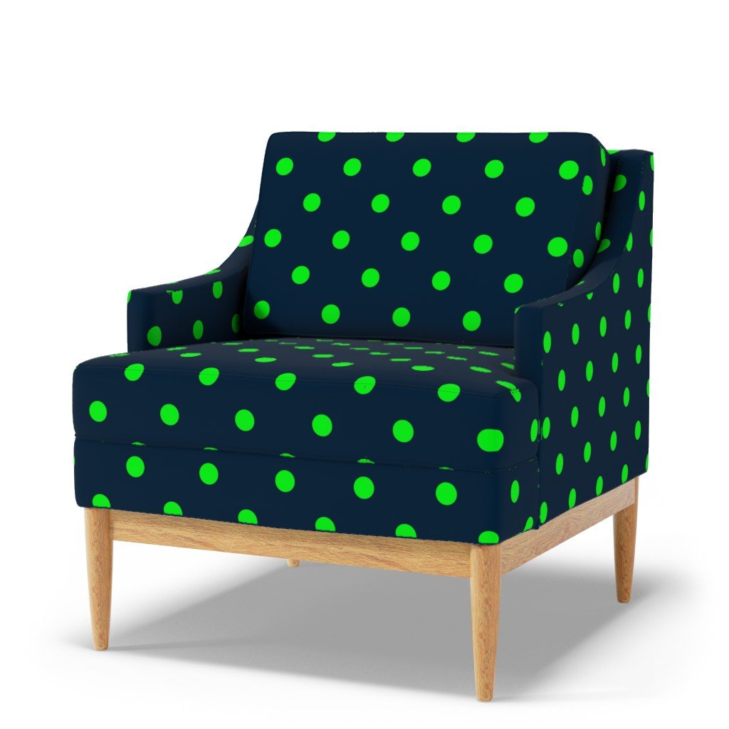 Navy and Neon Lime Green Jumbo Dots Fabric jumbo polka dots fabric