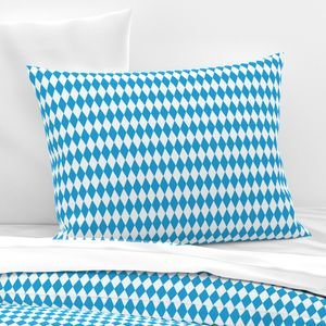 Oktoberfest Bavarian Blue and White Small Diagonal Diamond Pattern Decor Collection Design Collection blue pattern pillow sham design