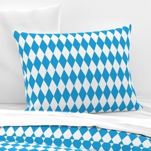 Oktoberfest Bavarian Blue and White Medium Diagonal Diamond Pattern Home Decor Collection Decor Collection blue check pillow sham design