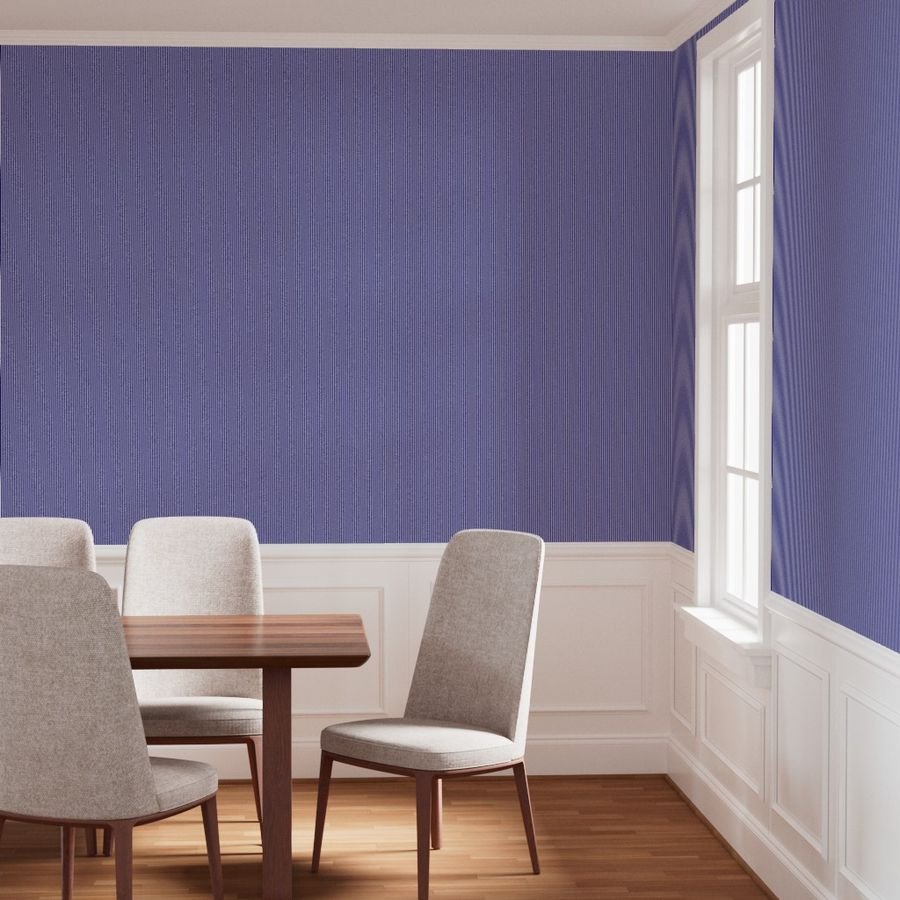 Blue and White 1/8-inch Thin Pencil Vertical Stripes Wallpaper blue and white wallpaper