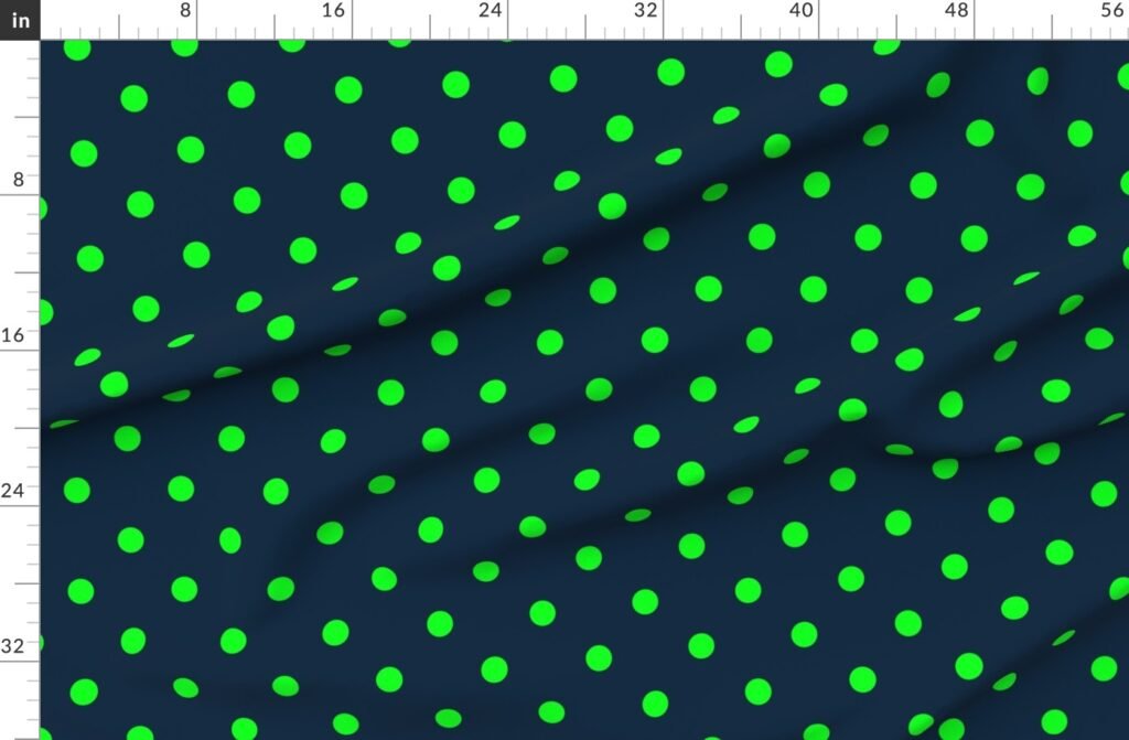 Navy and Neon Lime Green Jumbo Dots Fabric design