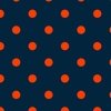 Navy and Neon Orange Jumbo Dots