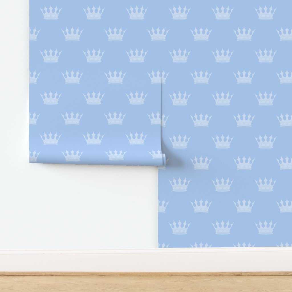 Prince Louis Blue Crowns on Baby Blue Wallpaper design