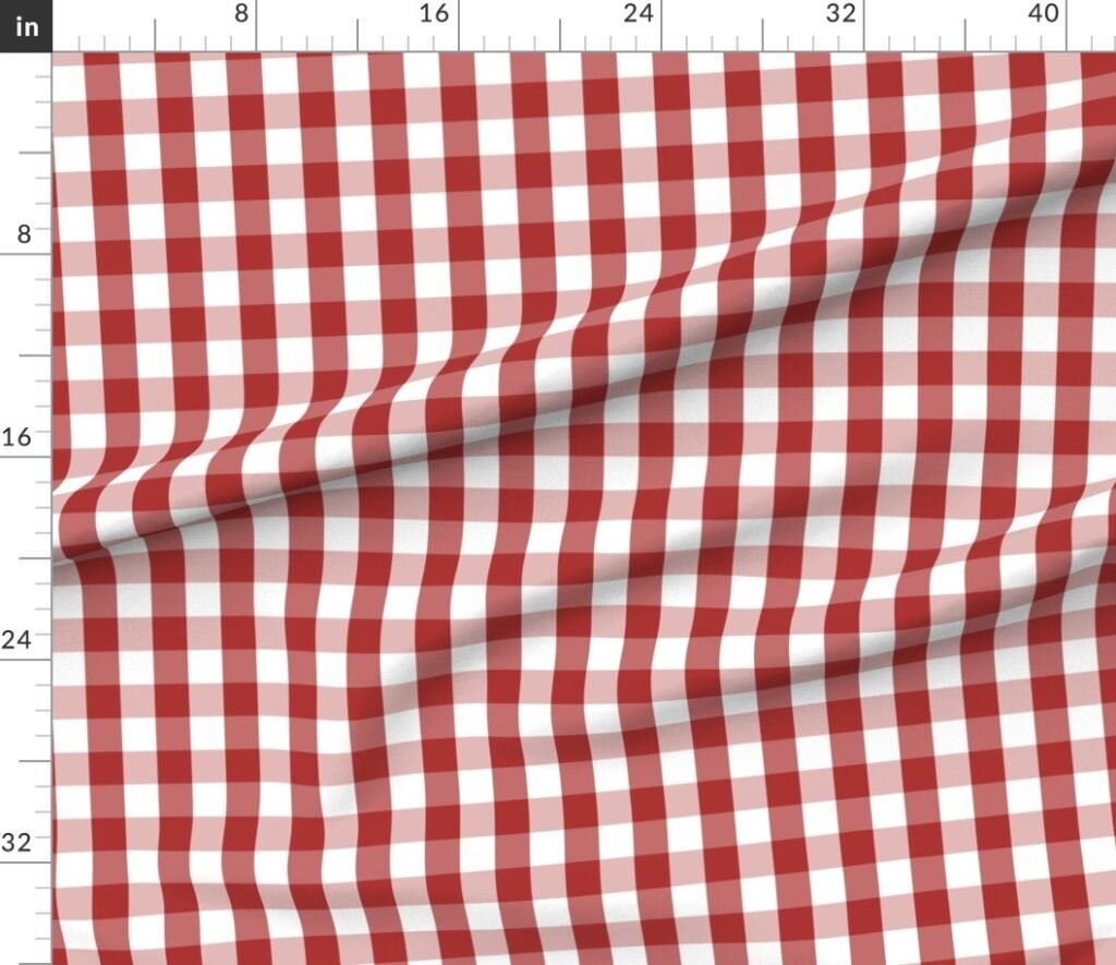Aurora Red Gingham Check Pattern Fabric design