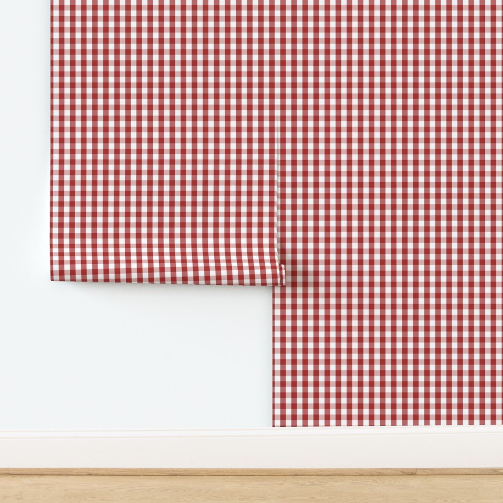 Aurora Red Gingham Check Pattern Wallpaper design