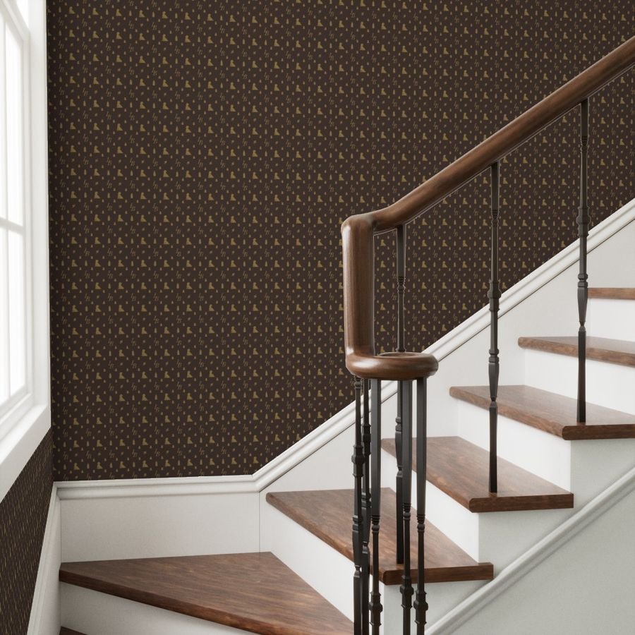 Louis Baby Luxury Iconic Monogram Pattern on Classic Brown with Tan Wallpaper louis monogram wallpaper