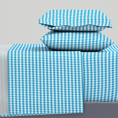 Oktoberfest Bavarian Blue and White Mini 1 inch Diagonal Diamond Pattern Home Styling Collection Home Styling Collection diamond pattern sheet set design