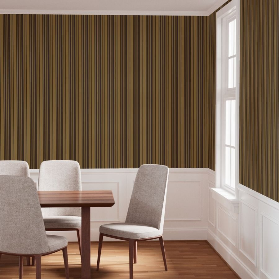 Louis Brown and Tan Dog Coordinate Vertical Stripes Print Wallpaper dog print wallpaper