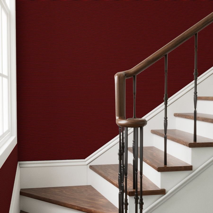 Halloween Holiday 1/4 inch Black and Blood Red Witch Stripes Wallpaper blood red wallpaper