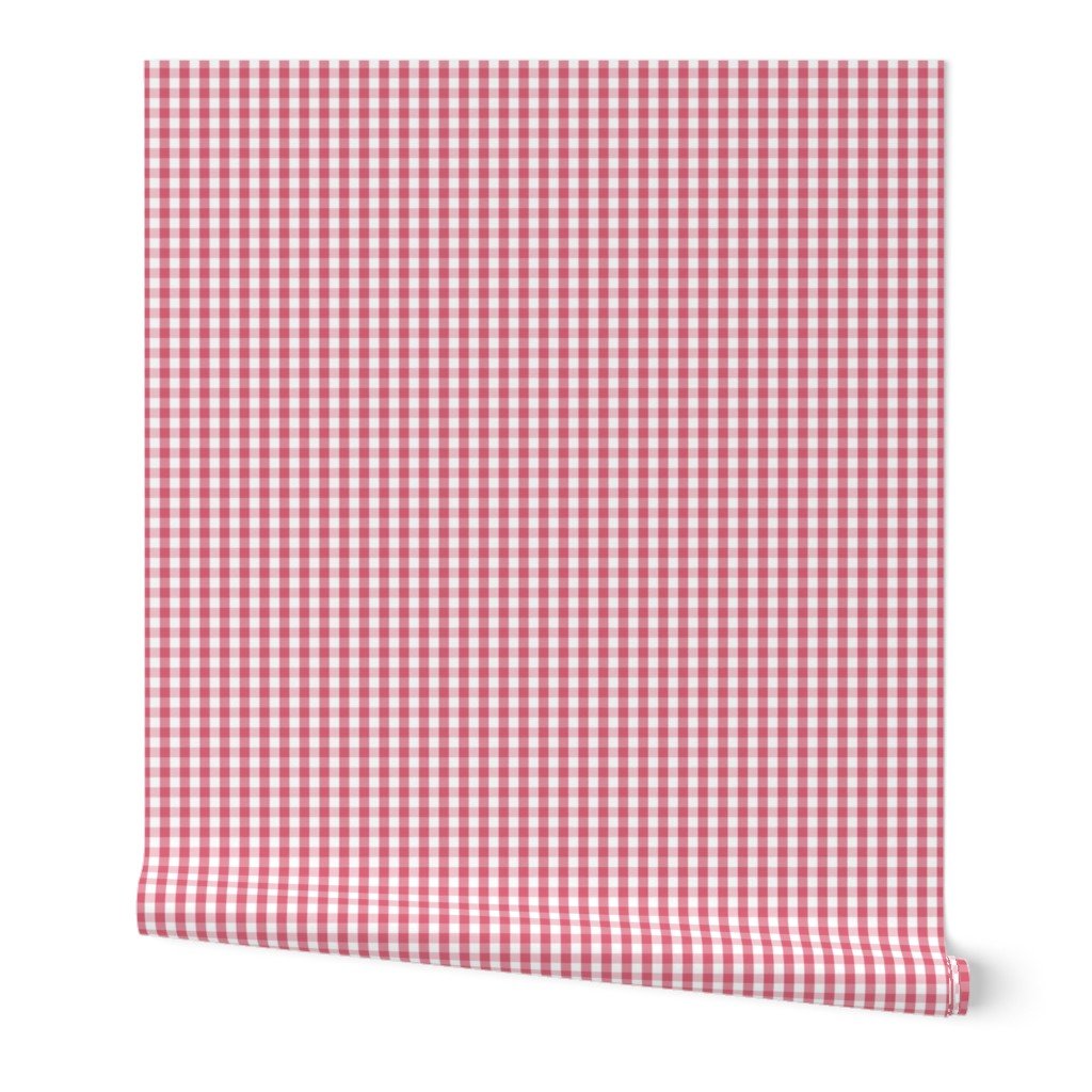 1/2 inch Nantucket Red Gingham Check Plaid Pattern Wallpaper nantucket red wallpaper