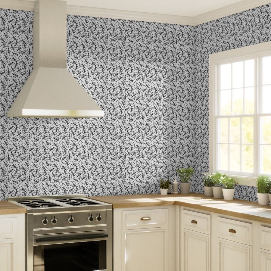 Small Black Dancing Halloween Skeletons Scattered On White Wallpaper black bones wallpaper