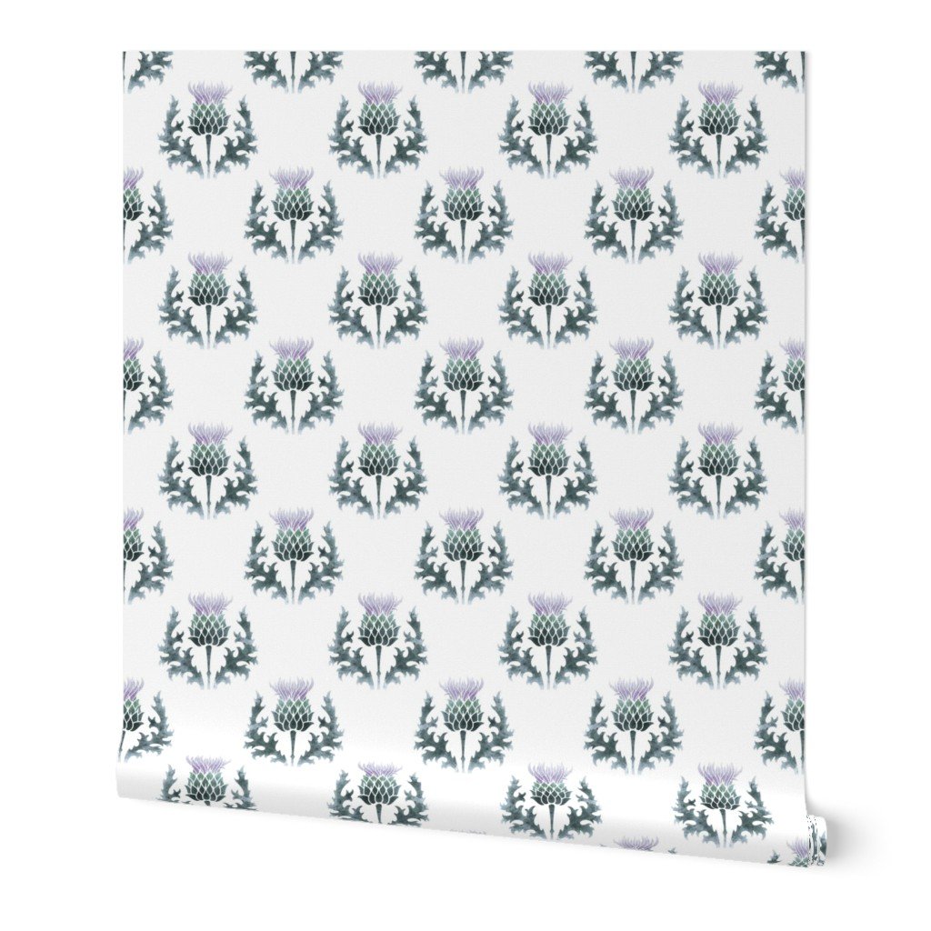 Large Watercolor Scottish Thistle Flower of Scotland Wallpaper scotland thistle wallpaper