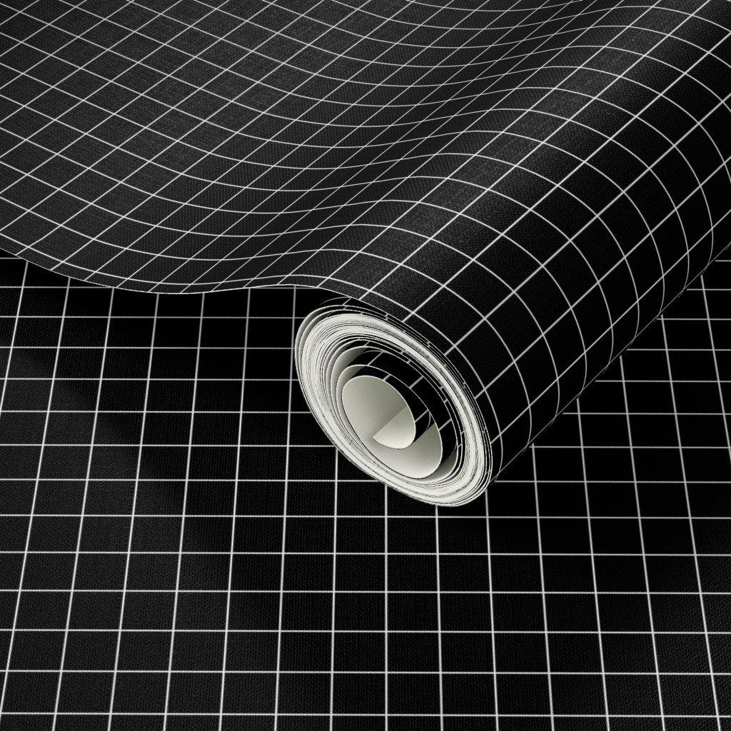 1/2 inch White Grid Lines on Black Wallpaper grid lines wallpaper