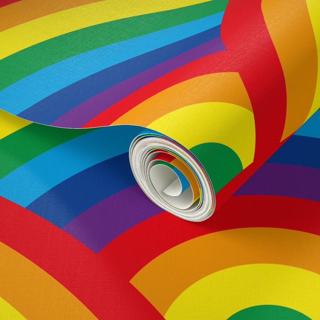 Childrens Colorful Bedroom Decor Endless Rainbows Wallpaper blue rainbow wallpaper
