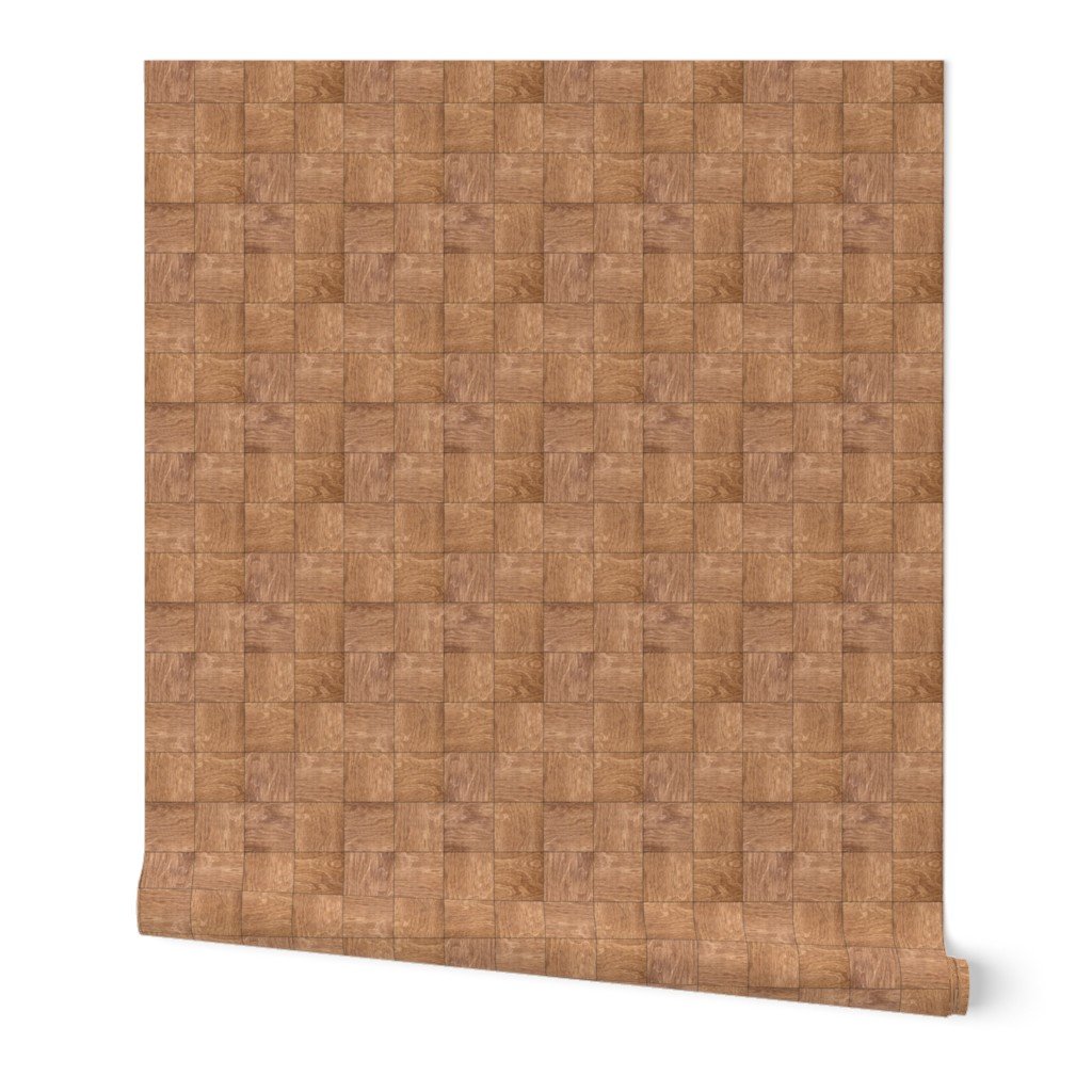 2 inch Uniform Wood Checkerboard Chess Pattern Wallpaper wood marquetry wallpaper