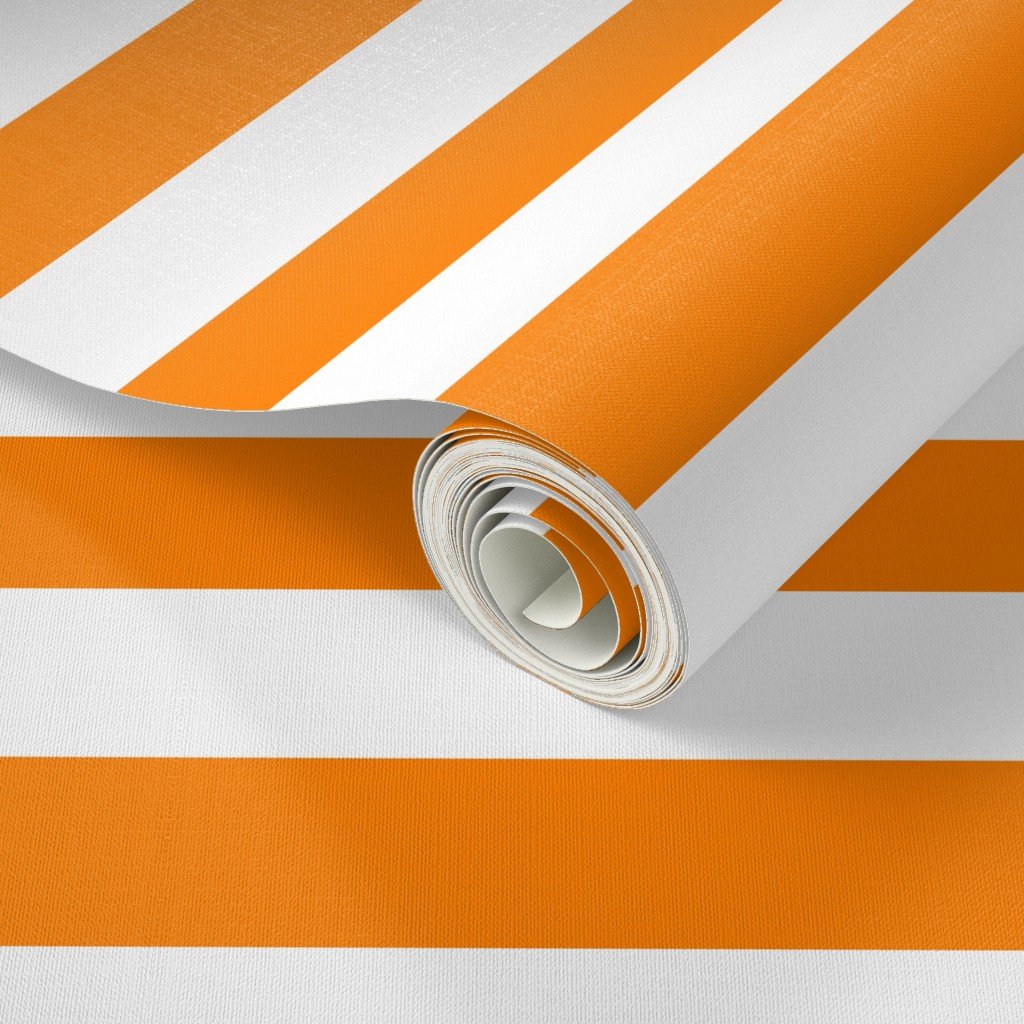 Florida Orange and White Horizontal Stripes Wallpaper florida orange wallpaper