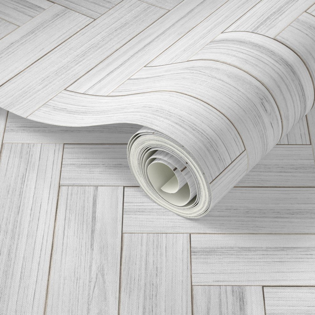 Whitewashed Geometric Herringbone 2 inch Wallpaper whitewashed herringb wallpaper
