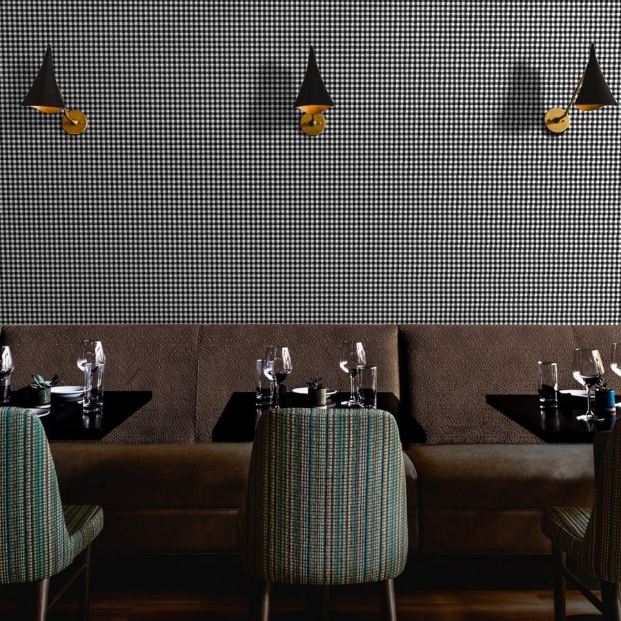 Black Color Classic Small Half Inch Gingham Check Tartan Plaid Wallpaper black and white wallpaper