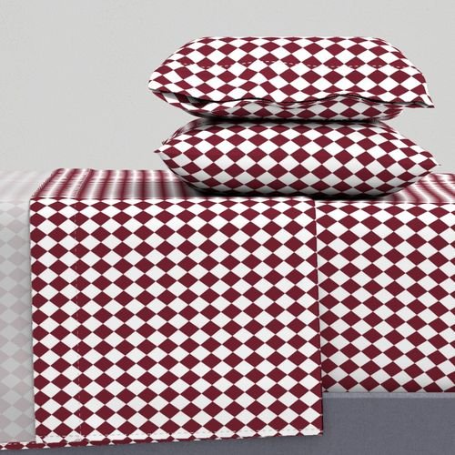 Small Wine and White Diamond Harlequin Check Pattern Design Collection Home Decor Collection wine diamonds sheet set design