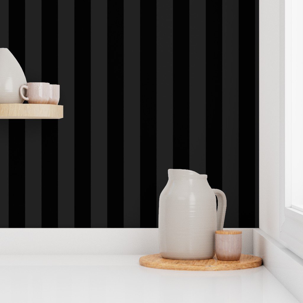 Two-Tone 2 Inch Black and Faded Black Modern Cabana Upholstery Wallpaper black cabana wallpaper
