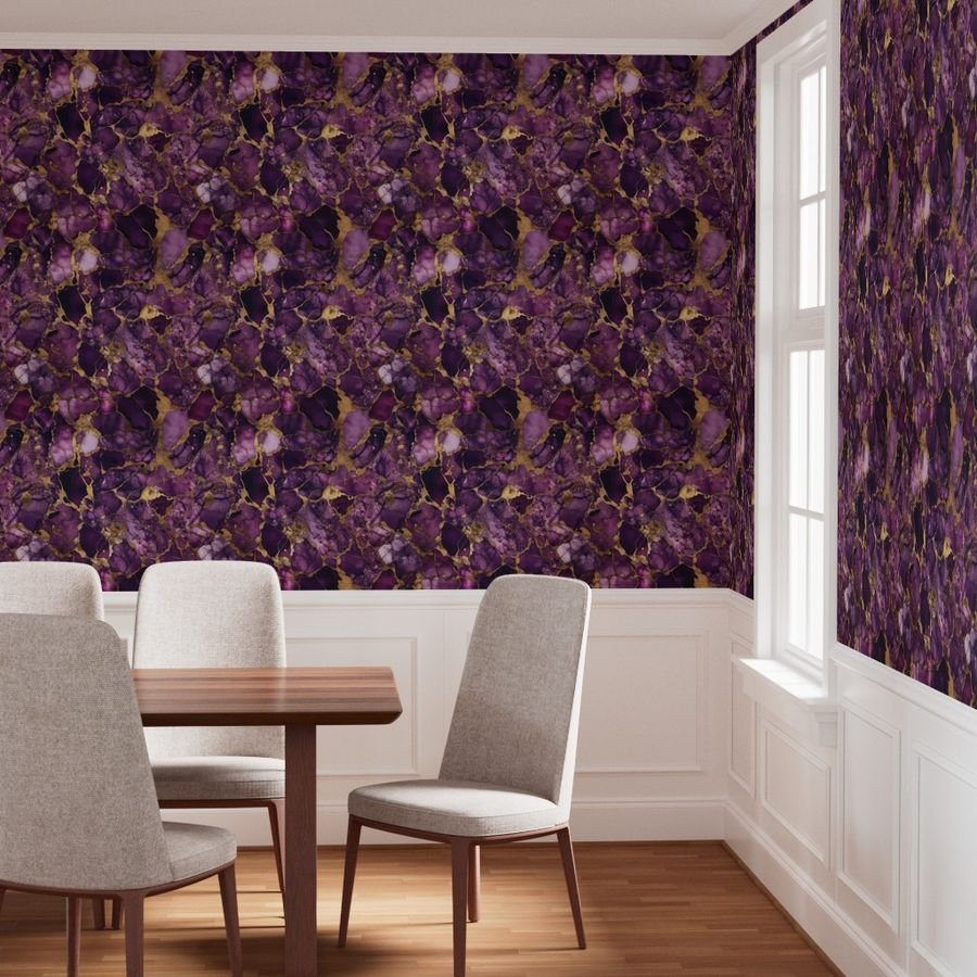 Amethyst and Gold Alcohol Ink 4 Wallpaper amethyst ink wallpaper