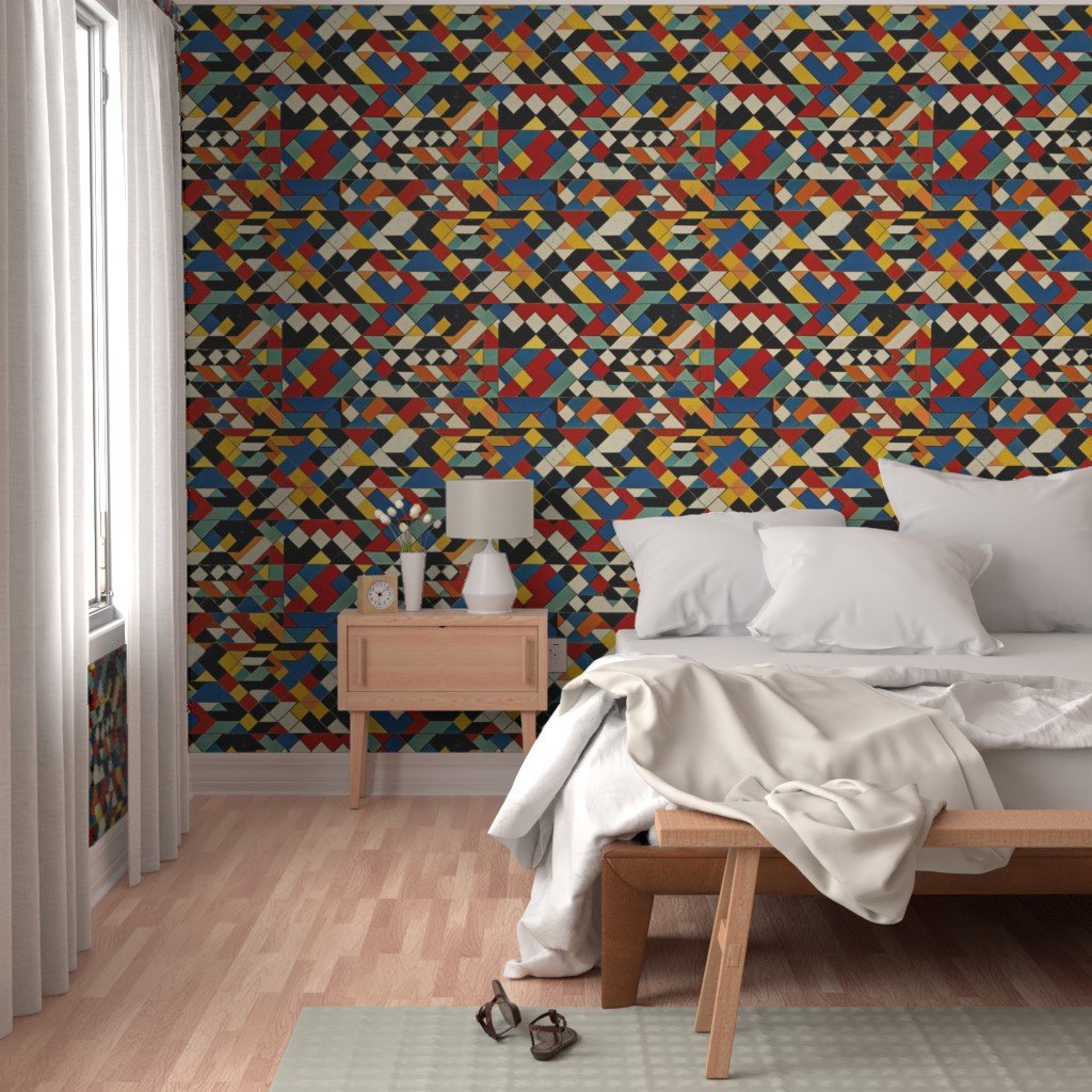 Theo van Doesburg Gouache on Board Pattern Wallpaper expressive brushwork wallpaper