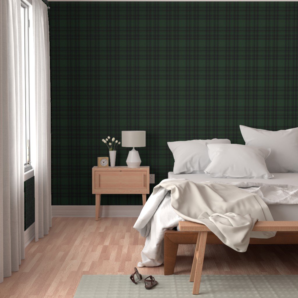 Jumbo Hunter Green Christmas Stewart Tartan Wallpaper christmas tartan wallpaper