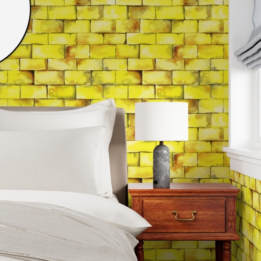 Yellow Brick Road Seamless Repeating Pattern Wallpaper brick road wallpaper