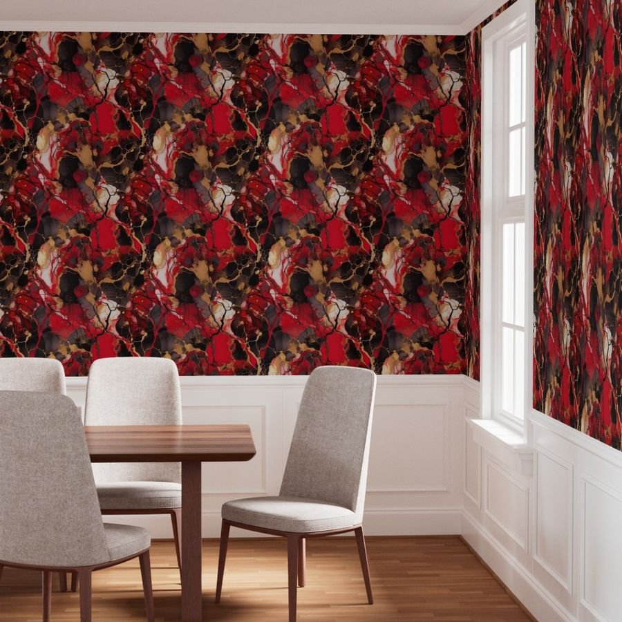 Red Black and Gold Alcohol Ink 3 Wallpaper black and gold wallpaper
